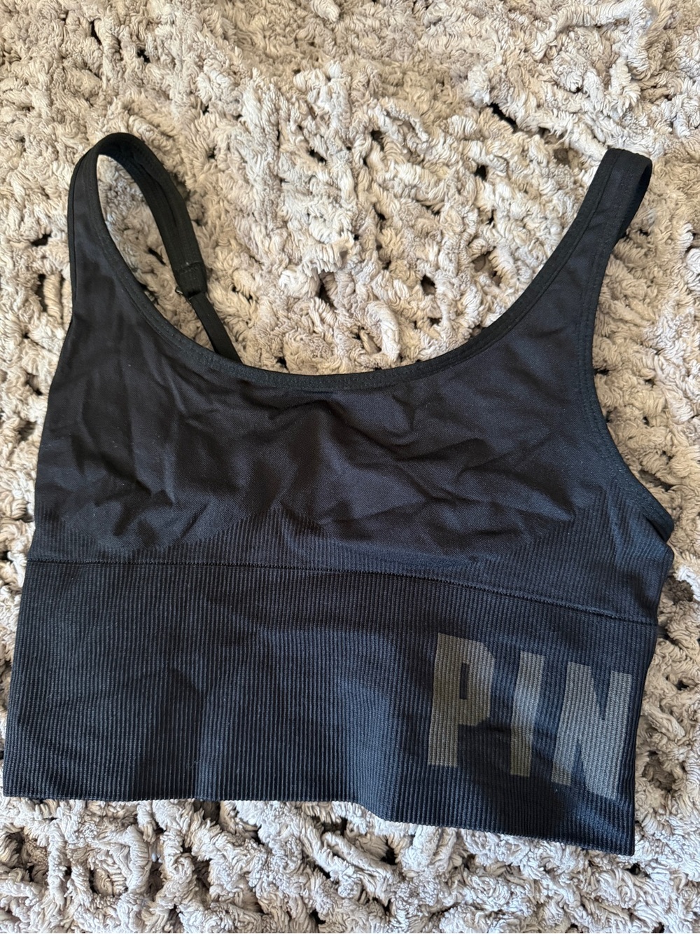 Black pink sport bra